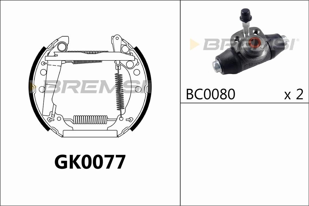 Bremsi GK0077 Колодки гальмівні барабанні, комплект GK0077: Купити в Україні - Добра ціна на EXIST.UA!