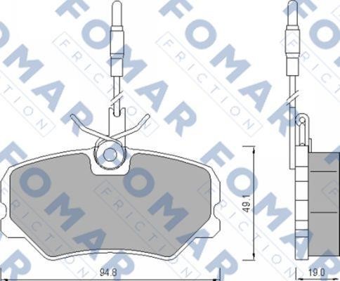 Fomar friction FO 443981 Гальмівні колодки, комплект FO443981: Приваблива ціна - Купити в Україні на EXIST.UA!