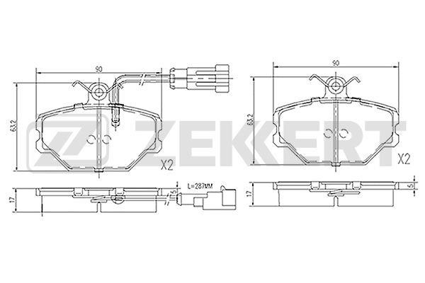 Zekkert BS-1395 Гальмівні колодки, комплект BS1395: Купити в Україні - Добра ціна на EXIST.UA!