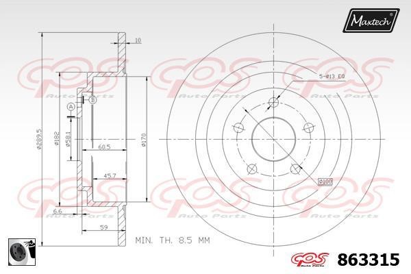 MaxTech 863315.0060 Диск гальмівний задній невентильований 8633150060: Купити в Україні - Добра ціна на EXIST.UA!