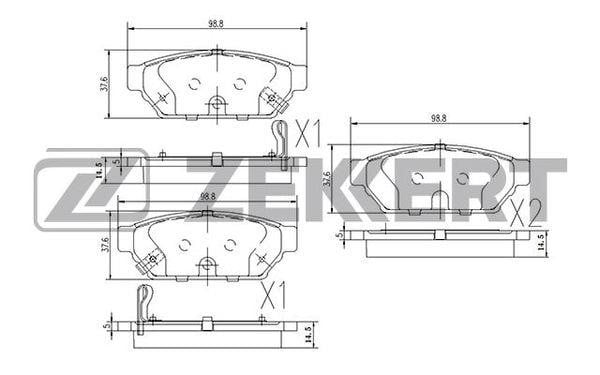 Zekkert BS-2535 Гальмівні колодки передні, комплект BS2535: Купити в Україні - Добра ціна на EXIST.UA!