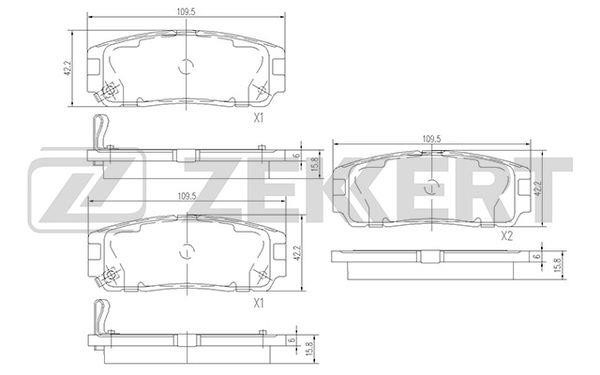 Zekkert BS-1853 Гальмівні колодки, комплект BS1853: Купити в Україні - Добра ціна на EXIST.UA!