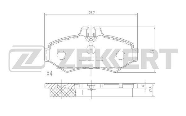 Zekkert BS-1158 Гальмівні колодки, комплект BS1158: Купити в Україні - Добра ціна на EXIST.UA!