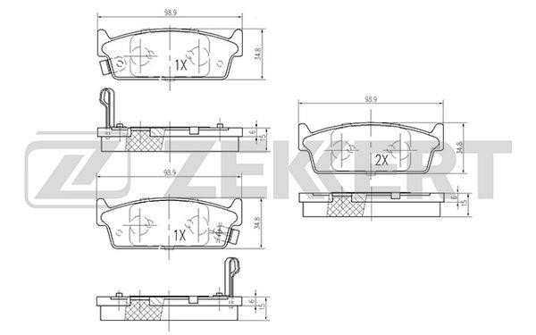 Zekkert BS-1262 Гальмівні колодки передні, комплект BS1262: Купити в Україні - Добра ціна на EXIST.UA!