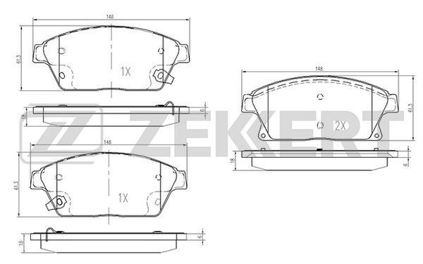 Zekkert BS-1286 Гальмівні колодки, комплект BS1286: Купити в Україні - Добра ціна на EXIST.UA!
