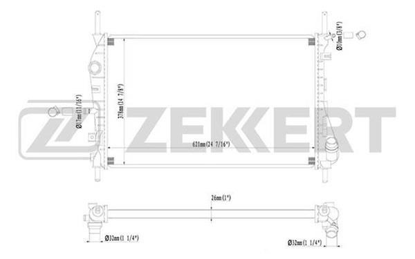 Zekkert MK-1216 Радіатор, система охолодження двигуна MK1216: Купити в Україні - Добра ціна на EXIST.UA!