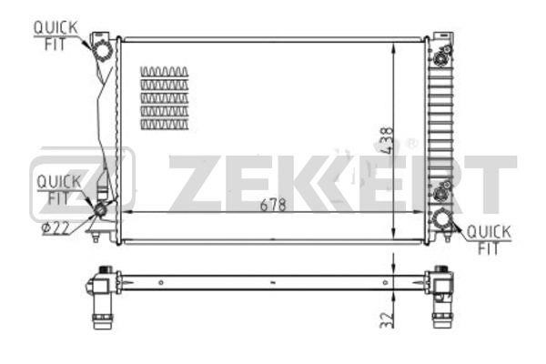 Zekkert MK-1553 Радіатор, охолодження двигуна MK1553: Купити в Україні - Добра ціна на EXIST.UA!