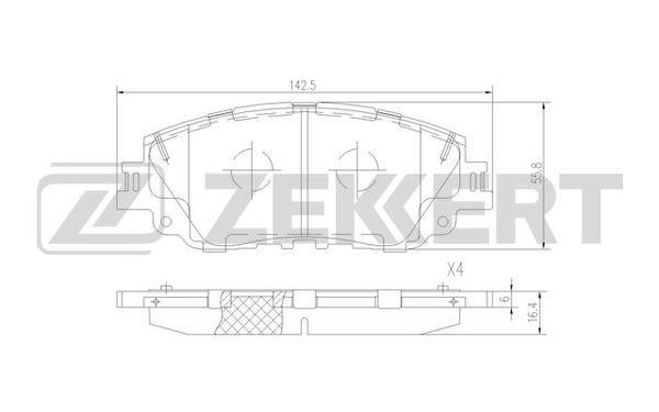 Zekkert BS-1529 Гальмівні колодки передні, комплект BS1529: Купити в Україні - Добра ціна на EXIST.UA!