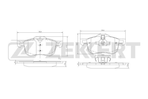 Zekkert BS-1087 Гальмівні колодки, комплект BS1087: Купити в Україні - Добра ціна на EXIST.UA!