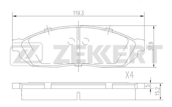 Zekkert BS-1770 Гальмівні колодки передні, комплект BS1770: Приваблива ціна - Купити в Україні на EXIST.UA!