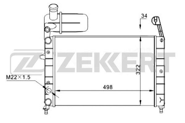 Zekkert MK-1287 Радіатор, система охолодження двигуна MK1287: Купити в Україні - Добра ціна на EXIST.UA!
