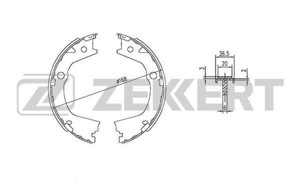 Zekkert BK-4455 Колодки гальмівні барабанні, комплект BK4455: Купити в Україні - Добра ціна на EXIST.UA!