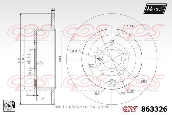 MaxTech 863326.0080 Диск гальмівний задній невентильований 8633260080: Купити в Україні - Добра ціна на EXIST.UA!