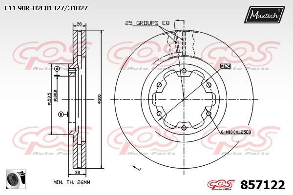 MaxTech 857122.0060 Диск гальмівний передній вентильований 8571220060: Купити в Україні - Добра ціна на EXIST.UA!