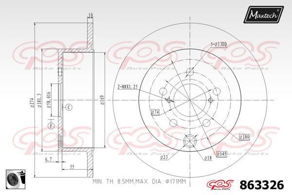 MaxTech 863326.0060 Диск гальмівний задній невентильований 8633260060: Купити в Україні - Добра ціна на EXIST.UA!