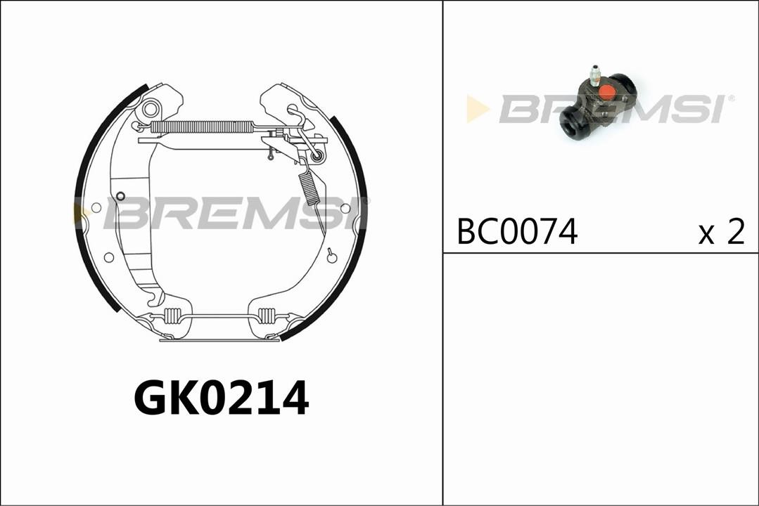Bremsi GK0214 Колодки гальмівні барабанні, комплект GK0214: Купити в Україні - Добра ціна на EXIST.UA!