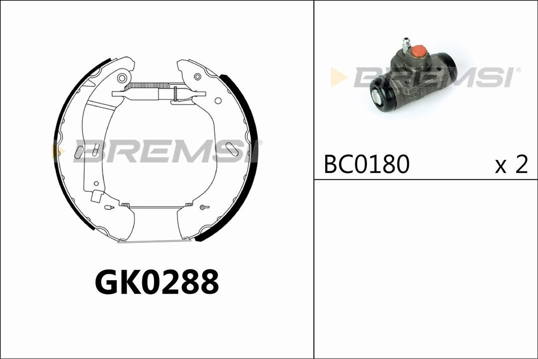 Bremsi GK0288 Колодки гальмівні барабанні, комплект GK0288: Купити в Україні - Добра ціна на EXIST.UA!