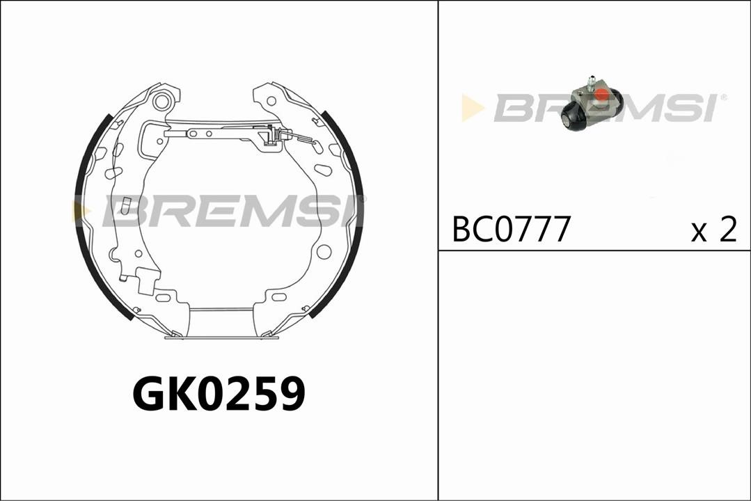 Bremsi GK0259 Колодки гальмівні барабанні, комплект GK0259: Купити в Україні - Добра ціна на EXIST.UA!
