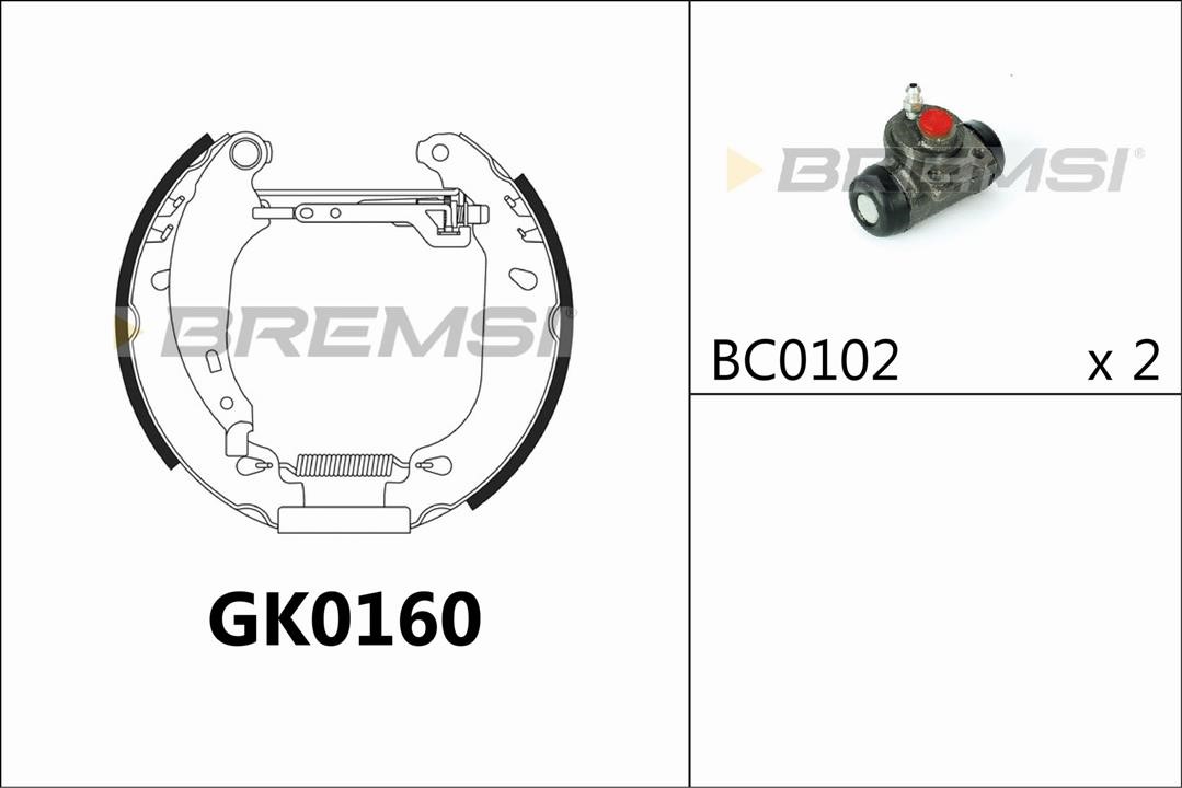 Bremsi GK0160 Колодки гальмівні барабанні, комплект GK0160: Купити в Україні - Добра ціна на EXIST.UA!
