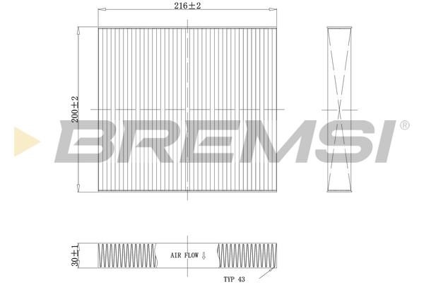 Bremsi FC1341 Фільтр салону FC1341: Купити в Україні - Добра ціна на EXIST.UA!