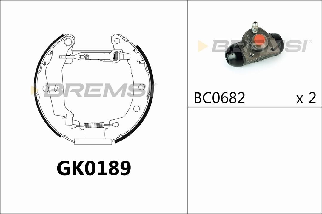 Bremsi GK0189 Колодки гальмівні барабанні, комплект GK0189: Купити в Україні - Добра ціна на EXIST.UA!