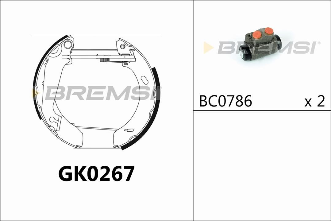 Bremsi GK0267 Колодки гальмівні барабанні, комплект GK0267: Купити в Україні - Добра ціна на EXIST.UA!