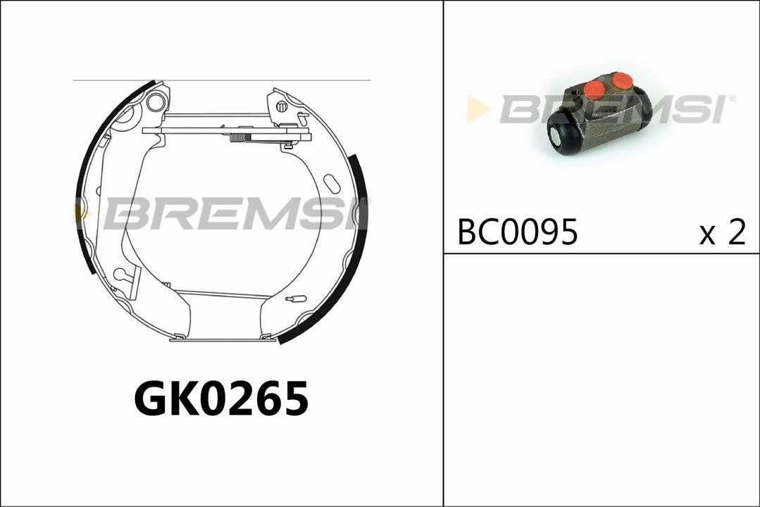 Bremsi GK0265 Колодки гальмівні барабанні, комплект GK0265: Приваблива ціна - Купити в Україні на EXIST.UA!