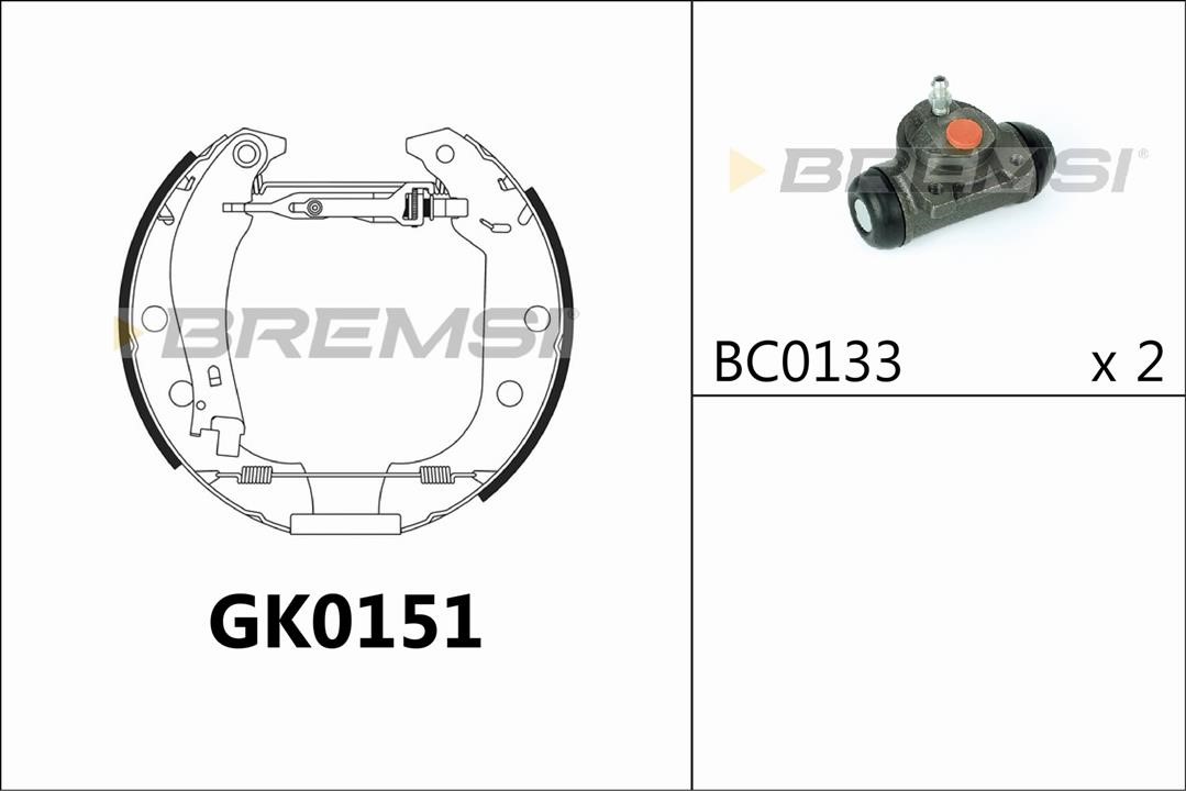 Bremsi GK0151 Колодки гальмівні барабанні, комплект GK0151: Купити в Україні - Добра ціна на EXIST.UA!