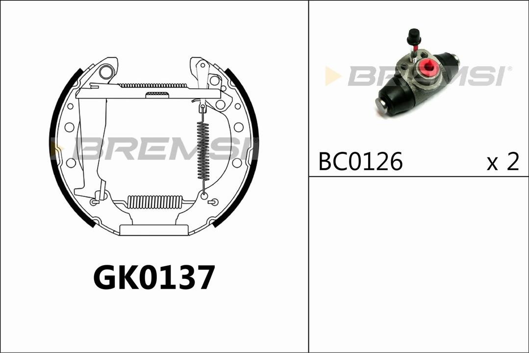 Bremsi GK0137 Колодки гальмівні барабанні, комплект GK0137: Купити в Україні - Добра ціна на EXIST.UA!