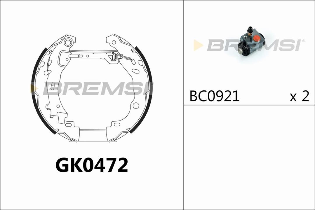 Bremsi GK0472 Колодки гальмівні барабанні, комплект GK0472: Купити в Україні - Добра ціна на EXIST.UA!