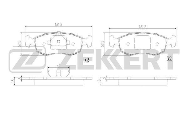 Zekkert BS-2975 Гальмівні колодки, комплект BS2975: Приваблива ціна - Купити в Україні на EXIST.UA!