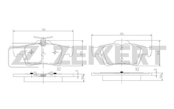 Zekkert BS-1600 Гальмівні колодки, комплект BS1600: Купити в Україні - Добра ціна на EXIST.UA!