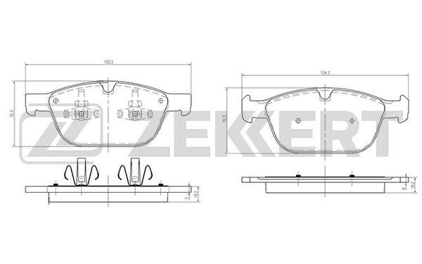 Zekkert BS-1053 Гальмівні колодки передні, комплект BS1053: Купити в Україні - Добра ціна на EXIST.UA!