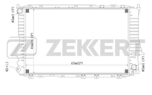 Zekkert MK-1025 Радіатор охолодження двигуна MK1025: Купити в Україні - Добра ціна на EXIST.UA!