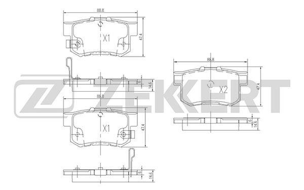 Zekkert BS-1720 Гальмівні колодки, комплект BS1720: Купити в Україні - Добра ціна на EXIST.UA!