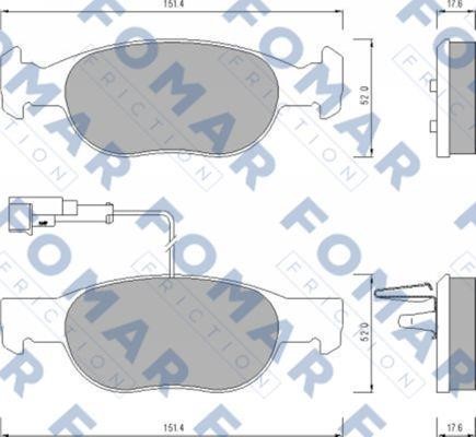 Fomar friction FO 624381 Гальмівні колодки, комплект FO624381: Приваблива ціна - Купити в Україні на EXIST.UA!