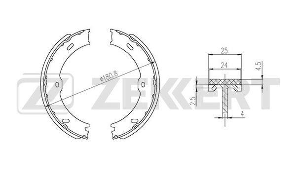 Zekkert BK-4331 Колодки гальмівні барабанні, комплект BK4331: Купити в Україні - Добра ціна на EXIST.UA!
