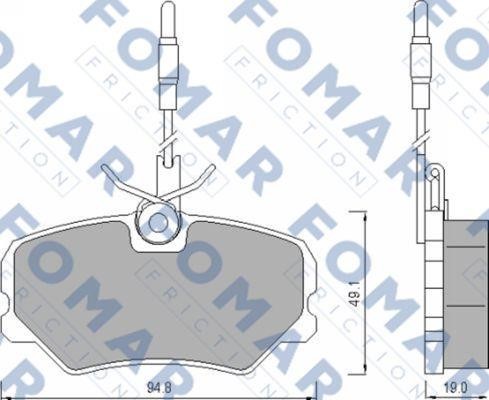 Fomar friction FO 492281 Гальмівні колодки, комплект FO492281: Купити в Україні - Добра ціна на EXIST.UA!