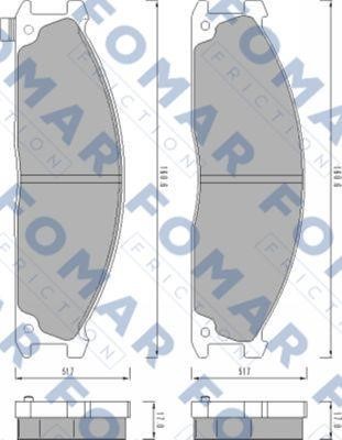 Fomar friction FO 460781 Гальмівні колодки, комплект FO460781: Купити в Україні - Добра ціна на EXIST.UA!