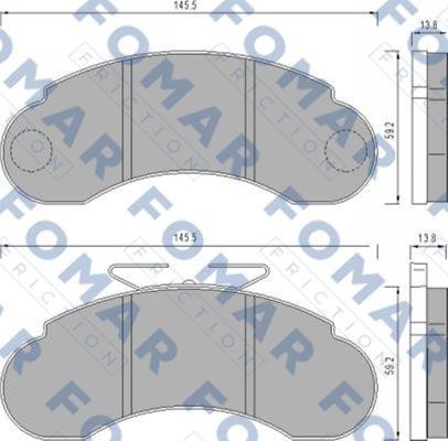 Fomar friction FO 458581 Гальмівні колодки, комплект FO458581: Купити в Україні - Добра ціна на EXIST.UA!