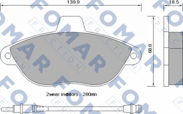 Fomar friction FO 742581 Гальмівні колодки, комплект FO742581: Купити в Україні - Добра ціна на EXIST.UA!