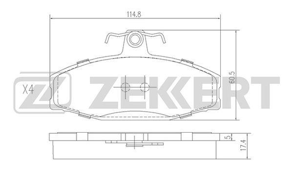 Zekkert BS-2072 Гальмівні колодки передні, комплект BS2072: Купити в Україні - Добра ціна на EXIST.UA!