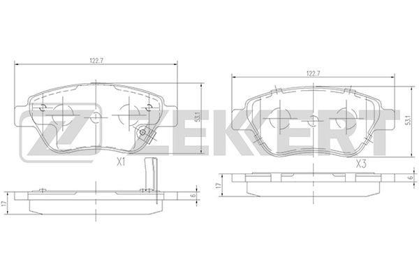 Zekkert BS-2343 Гальмівні колодки, комплект BS2343: Купити в Україні - Добра ціна на EXIST.UA!