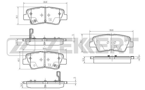 Zekkert BS-2444 Гальмівні колодки задні, комплект BS2444: Купити в Україні - Добра ціна на EXIST.UA!