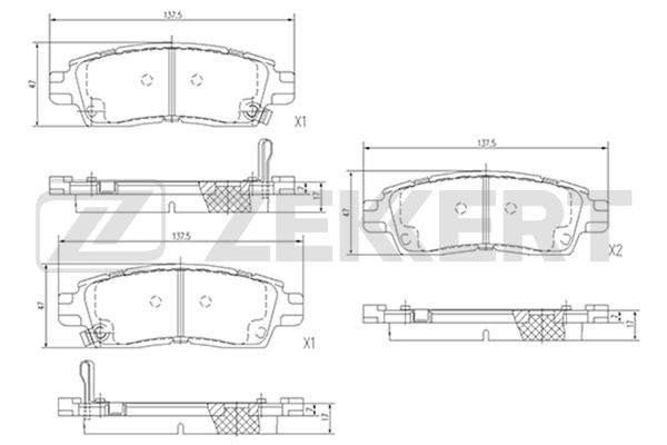 Zekkert BS-1867 Гальмівні колодки задні, комплект BS1867: Купити в Україні - Добра ціна на EXIST.UA!
