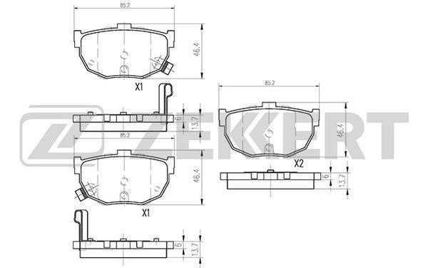 Zekkert BS-1766 Гальмівні колодки, комплект BS1766: Купити в Україні - Добра ціна на EXIST.UA!