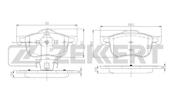 Zekkert BS-2760 Гальмівні колодки, комплект BS2760: Купити в Україні - Добра ціна на EXIST.UA!