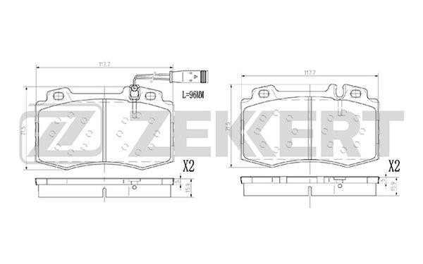 Zekkert BS-2927 Гальмівні колодки передні, комплект BS2927: Купити в Україні - Добра ціна на EXIST.UA!