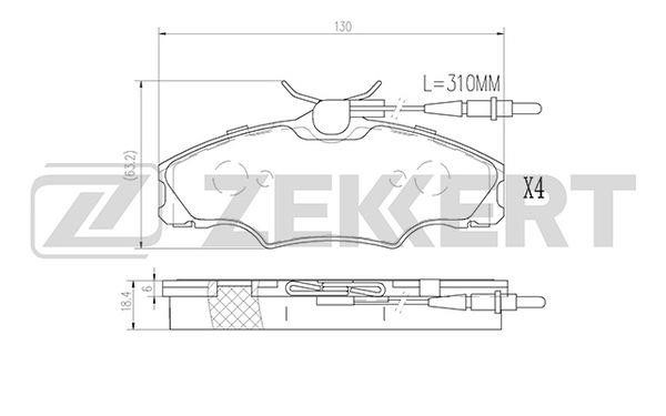 Zekkert BS-2878 Гальмівні колодки передні, комплект BS2878: Купити в Україні - Добра ціна на EXIST.UA!