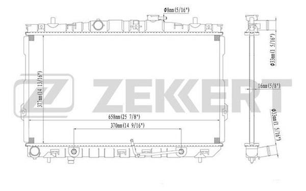 Zekkert MK-1165 Радіатор, система охолодження двигуна MK1165: Купити в Україні - Добра ціна на EXIST.UA!